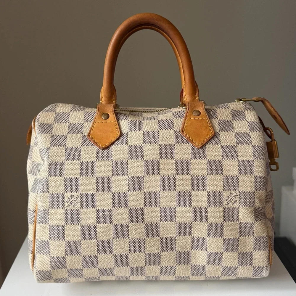 Louis Vuitton Speedy 25 Damier Azur Satchel Lock & Key - Picture 2 of 16